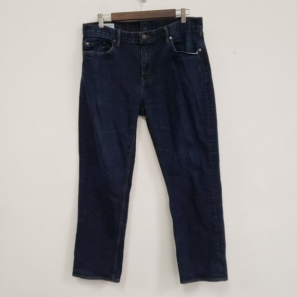 Banana Republic Jeans Banana Republic Mens Straight Leg Jeans Size 35x3 Dark Wash Mid Rise
